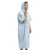 Ponczo kąpielowe z haftem Homelevel, L-XL, Niebieski, Bawełna organiczna, 54977.20