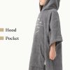 Dziecięce poncho kąpielowe Homelevel, 6-9 lat, szary, bawełna organiczna, 54978.42