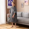 Dziecięce poncho kąpielowe Homelevel, 6-9 lat, szary, bawełna organiczna, 54978.42
