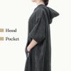Dziecięce poncho kąpielowe Homelevel, 10-13 lat, szary, bawełna organiczna, 54978.43