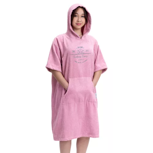 Dziecięce poncho kąpielowe Homelevel, 10-13 lat, różowy, bawełna organiczna, 54980.43