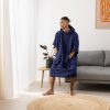 Ponczo Unisex Homelevel, L-XL, Niebieski, Bawełna organiczna, 54881.17.20