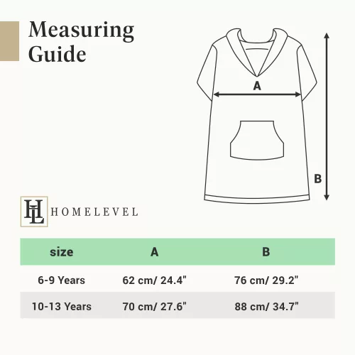 Dziecięce poncho kąpielowe Homelevel, 6-9 lat, Niebieski, Bawełna organiczna, 54880.17.42