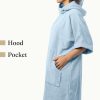 Ponczo Unisex Homelevel, S-M, niebieski, bawełna organiczna, 54881.23.19