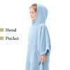 Dziecięce poncho kąpielowe Homelevel, 6-9 lat, Niebieski, Bawełna organiczna, 54880.23.42