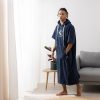 Homelevel Unisex Surf Poncho, L-XL, Niebieski, Bawełna organiczna, 54984.20