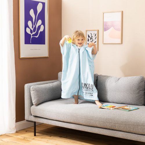 Dziecięce poncho kąpielowe Homelevel, 1-3 lata, Zielony, Bawełna organiczna, 54935.71.01