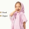 Dziecięce poncho kąpielowe Homelevel, 4-7 lat, Różowy, Bawełna organiczna, 54935.10.02