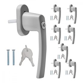   Zestaw 8 zamykanych klamek okiennych, Kwmobile, szary, aluminium, 38354