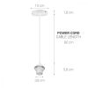 Kabel adapterowy 80cm z gniazdem E27 do sufitu, Kwmobile, biały, PVC, 38943