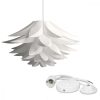 Lampa wisząca 90 cm z nowoczesnym abażurem IQ Jigsaw średnica 50 cm, Kwmobile, Biały, 39219