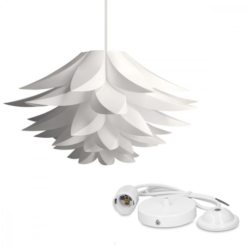 Lampa wisząca 90 cm z nowoczesnym abażurem IQ Jigsaw średnica 50 cm, Kwmobile, Biały, 39219