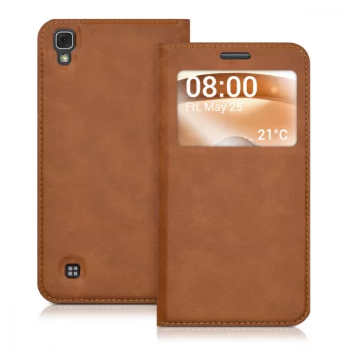 Etui do LG X Power, Skóra ekologiczna, Brązowy, 39814.83