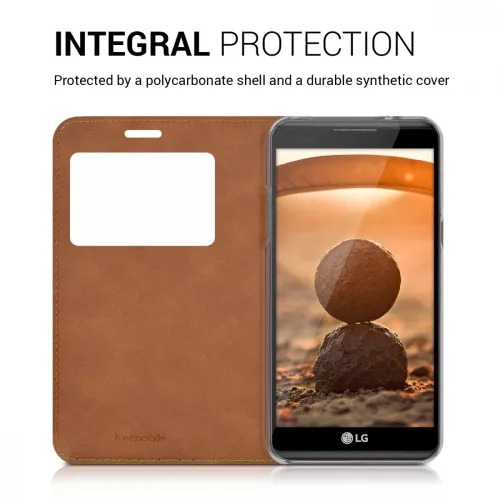 Etui do LG X Power, Skóra ekologiczna, Brązowy, 39814.83