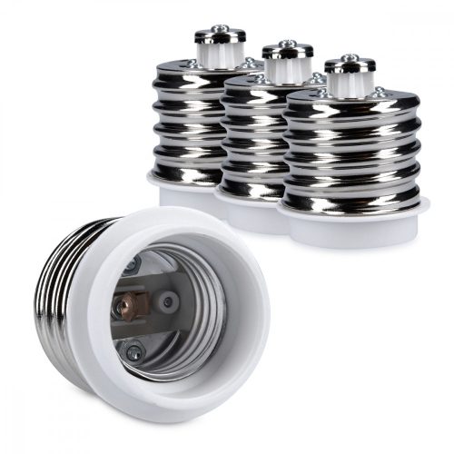 Zestaw 4 adapterów gniazd od E40 do E27, Kwmobile, biały, plastikowy, 40403