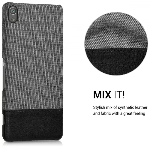 Etui do Sony Xperia XA, tekstylne, szare, 40421.22