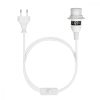 Kabel adapterowy 3,5 m z gniazdem E14 i przełącznikiem, Kwmobile, biały, PVC, 40416