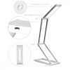 Składana lampa biurkowa z diodą LED i microUSB, Kwmobile, srebrna, aluminium, 40590.35