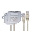 Zestaw 2 rozdzielaczy kabli sieciowych RJ45 T na 2 porty Cat5e RJ45 LAN/ISDN, Kwmobile, Srebrny, Metal, 40678