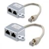 Zestaw 2 żeńskich rozgałęźników kabli sieciowych RJ45 na 2 żeńskie porty Cat5/Cat6, Kwmobile, Srebrny, Metal, 40677