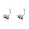 Zestaw 2 żeńskich rozgałęźników kabli sieciowych RJ45 na 2 żeńskie porty Cat5/Cat6, Kwmobile, Srebrny, Metal, 40677