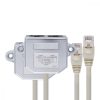 Zestaw 2 rozdzielaczy kabli sieciowych T RJ45 na 2 porty LAN RJ45, Kwmobile, Srebrny, Metal, 40679