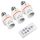 Zestaw 3 adapterów do gniazd E27 z pilotem, Kwmobile, biały, plastikowy, 40809