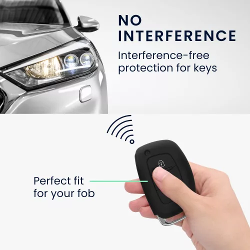 Osłona kluczyka do samochodu Hyundai / Kia - 3 przyciski - Keyless Go, silikon, czarna, 41620.01