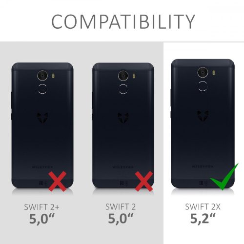 Pokrowiec na Wileyfox Swift 2X, Skóra ekologiczna, Czarny, 41609.01