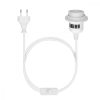 Kabel adapterowy 5 m z gniazdem E27 i przełącznikiem, Kwmobile, biały, PVC, 41703