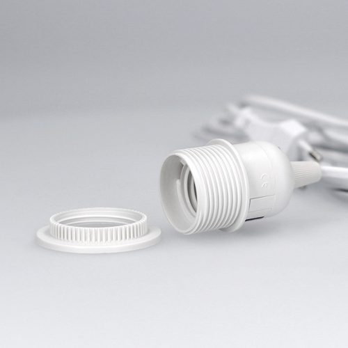 Kabel adapterowy 5 m z gniazdem E27 i przełącznikiem, Kwmobile, biały, PVC, 41703