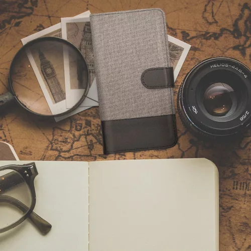 Etui na Elephone S7, tekstylne, szare, 41672.22