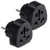 Zestaw 2 uniwersalnych adapterów podróżnych, Kwmobile, czarny, plastikowy, 41939.01