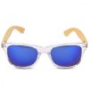 Okulary przeciwsłoneczne Navaris unisex, UV400, bambus, niebieski, 40731.03.04