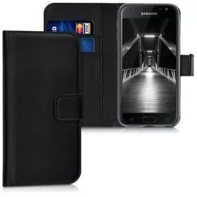   Etui do Samsunga Galaxy J3 (2017), Ekoskóra, Czarne, 42156.01