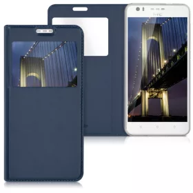   Etui do HTC Desire 10 Lifestyle, Skóra ekologiczna, Niebieski, 39779.17