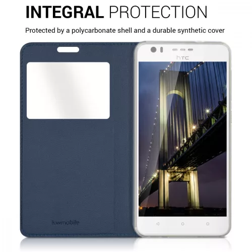 Etui do HTC Desire 10 Lifestyle, Skóra ekologiczna, Niebieski, 39779.17