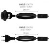 Kabel adapterowy 3,5 m z gniazdem E14 i przełącznikiem, Kwmobile, Czarny, PVC, 42684