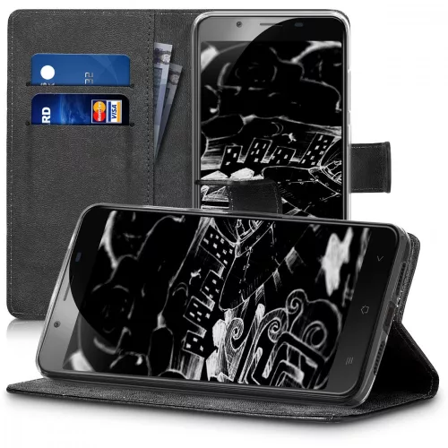 Etui do Blackview P2, Skóra ekologiczna, Czarny, 42830.01