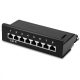 Panel krosowy Cat6 z 8 portami RJ45 i listwą do zarządzania kablami, Kwmobile, Czarny, Plastik, 42950