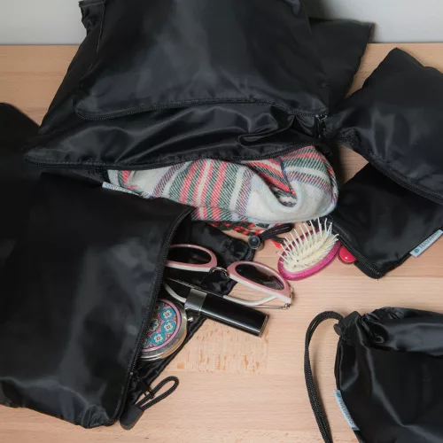 Zestaw 7 pokrowców podróżnych Navaris, czarny, 42954