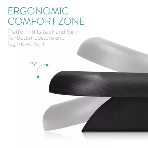 Suport picioare reglabil Navaris, platforma 44.8x33.5 cm, inclinare 0-15 grade, negru, plastic
