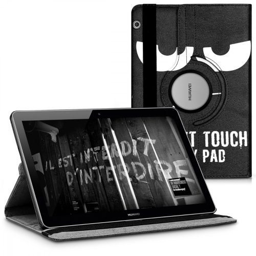 Etui 360° na tablet Huawei MediaPad T3 10, Kwmobile, Czarno-biały, Skóra ekologiczna, 43414.01