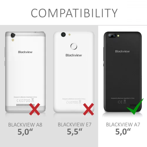 Etui do Blackview A7, Skóra ekologiczna, Czarny, 43715.01