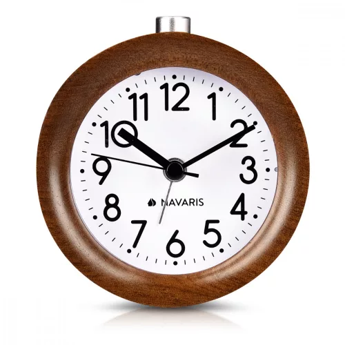 Drewniany budzik analogowy w stylu drzemki, 43907