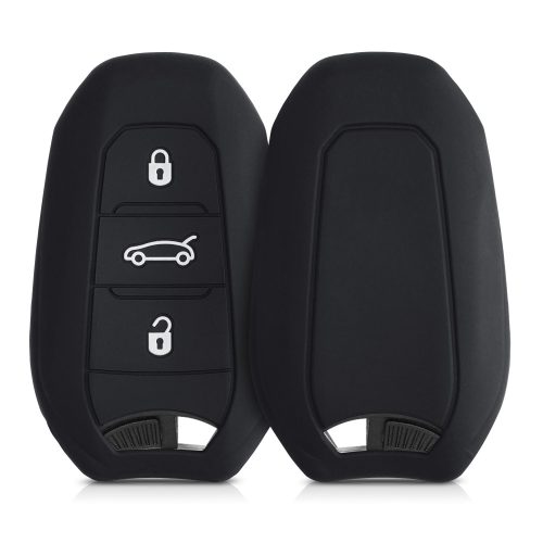 Etui na kluczyk samochodowy do Peugeota / Citroena - 3 przyciski - Keyless Go, Silikon, Czarny, 44154.01