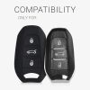 Etui na kluczyk samochodowy do Peugeota / Citroena - 3 przyciski - Keyless Go, Silikon, Czarny, 44154.01