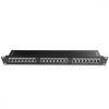 Patch panel Cat6 z 24 portami RJ45 i listwą do zarządzania kablami, Kwmobile, Czarny, Metal, 44493.01