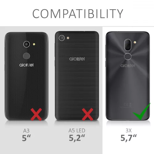 Etui do Alcatela 3X, tekstylne, szare, 44563.22