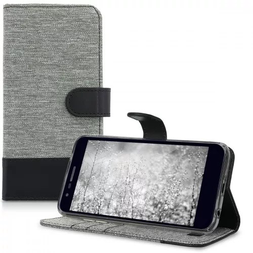 Etui do LG K10 (2018), tekstylne, szare, 44554.22